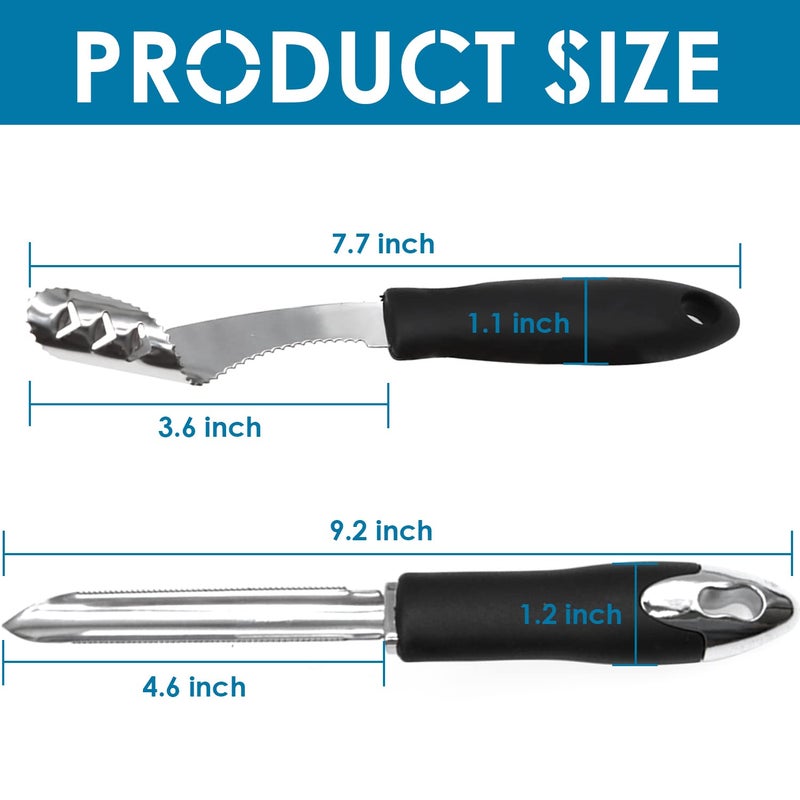KAYCROWN Jalapeno Pepper Corer, Set of 2, Stainless Steel Zucchini Cucumber Corer with Serrated Slice and Rubber Handle, Core Deseeder for Jalapenos, Chilis, Bell Peppers - Image 2