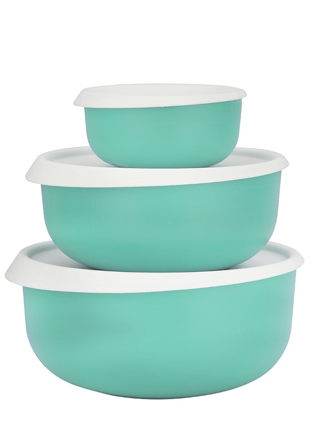 Royalford 3Pcs Bowl Set With Air-Tight Lid Organo Series Toughened Polymer 350 Ml 1350Ml 1800Ml Bpa Free 100% Food Grade Made In India Assorted Colour 350/1350/1800ml - Image 1