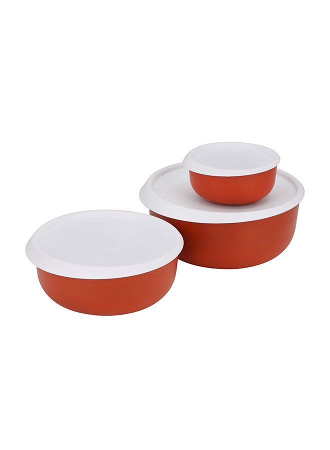 Royalford 3Pcs Bowl Set With Air-Tight Lid Organo Series Toughened Polymer 350 Ml 1350Ml 1800Ml Bpa Free 100% Food Grade Made In India Assorted Colour 350/1350/1800ml - Image 5