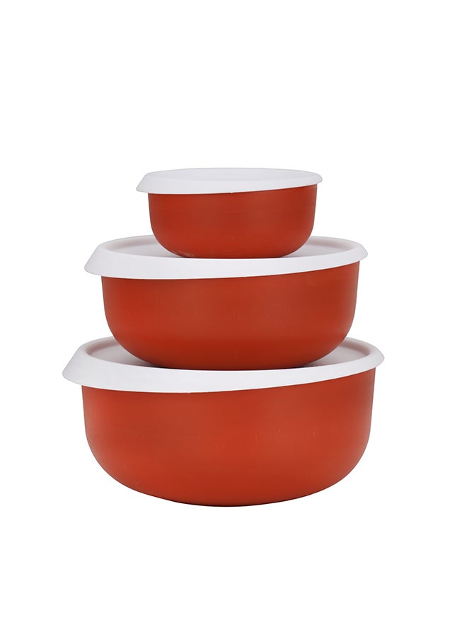 Royalford 3Pcs Bowl Set With Air-Tight Lid Organo Series Toughened Polymer 350 Ml 1350Ml 1800Ml Bpa Free 100% Food Grade Made In India Assorted Colour 350/1350/1800ml - Image 4