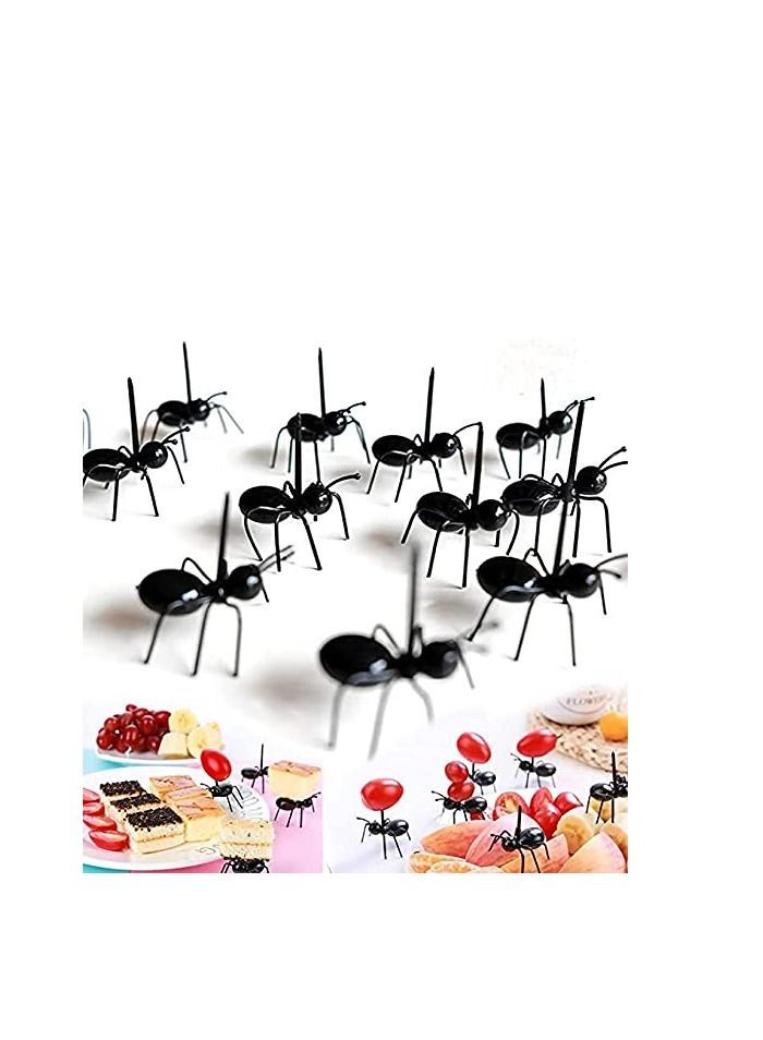 NIBEMINENT Ant Toothpicks Fruit Dessert Fork, Reusable Animal Food Picks Appetizer Forks for Snack Cake with Storage Box Kids Wedding Birthday Party 24Pcs - Image 1