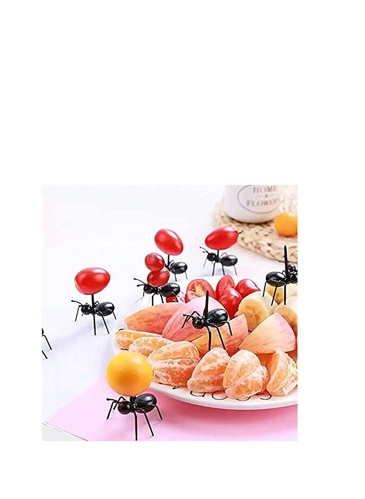 NIBEMINENT Ant Toothpicks Fruit Dessert Fork, Reusable Animal Food Picks Appetizer Forks for Snack Cake with Storage Box Kids Wedding Birthday Party 24Pcs - Image 2