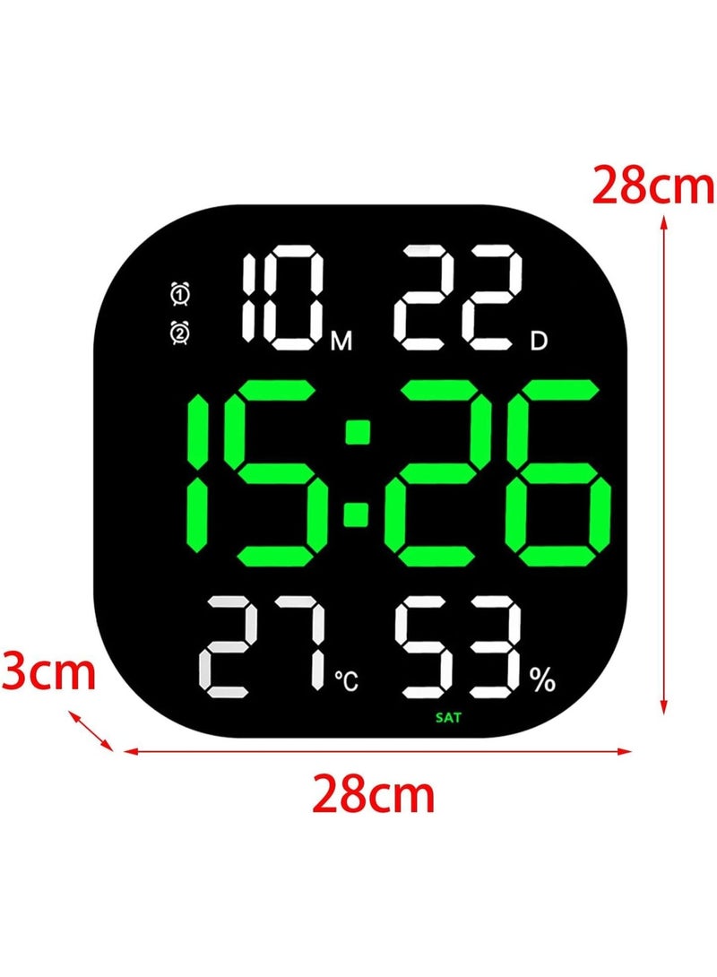 BlueFire 10 Inch Large LED Digital Wall Clock with Remote Control – Multifunctional Electronic Clock Displaying Time, Temperature, Humidity, Date & Week – Adjustable Brightness with Auto Dimming, Silent Operation, Alarm & Countdown for Living Room, Bedroom, Office, Home Decor - Image 5