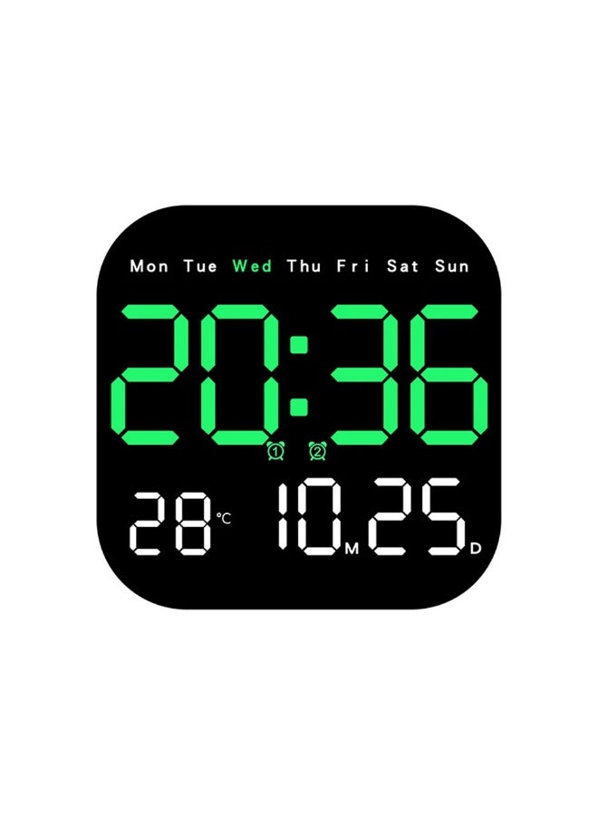 BlueFire 10 Inch Large LED Digital Wall Clock with Remote Control – Multifunctional Electronic Clock Displaying Time, Temperature, Humidity, Date & Week – Adjustable Brightness with Auto Dimming, Silent Operation, Alarm & Countdown for Living Room, Bedroom, Office, Home Decor - Image 1