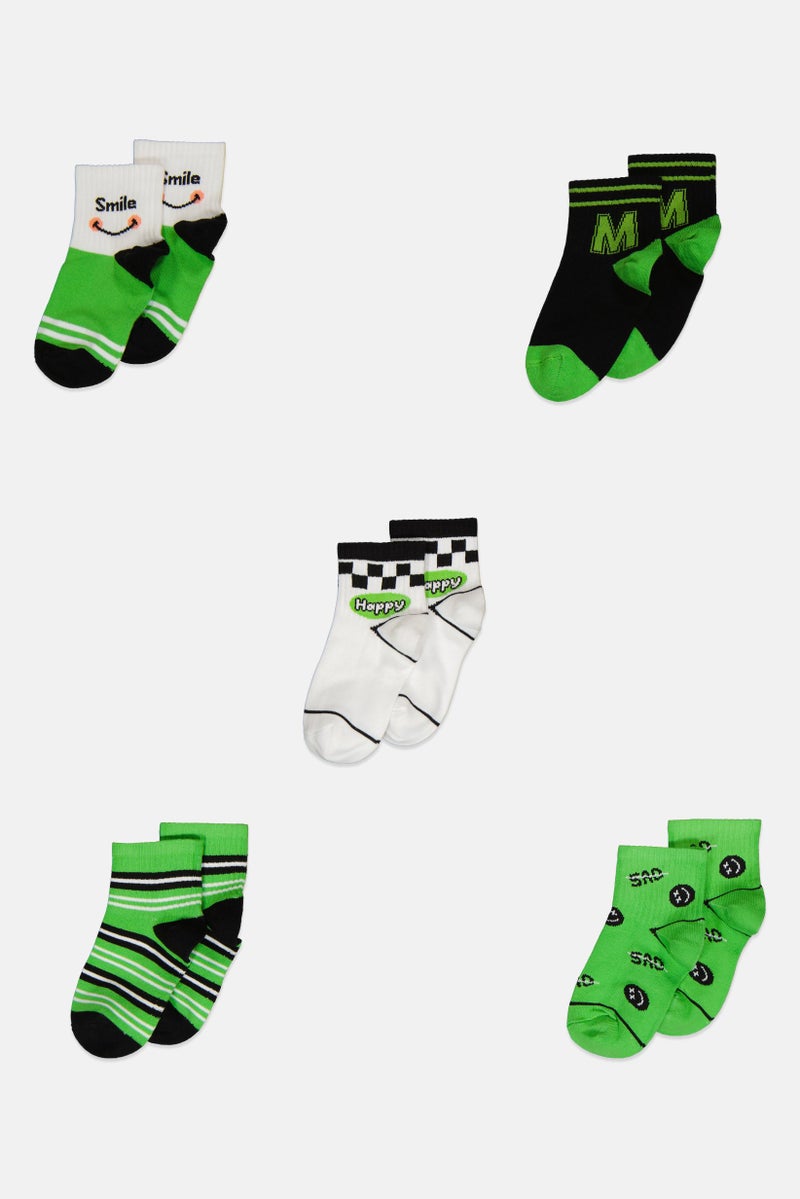 RBX Kids Boy 5 Pairs Printed Outdoor Socks Set, Multicolor - Image 2