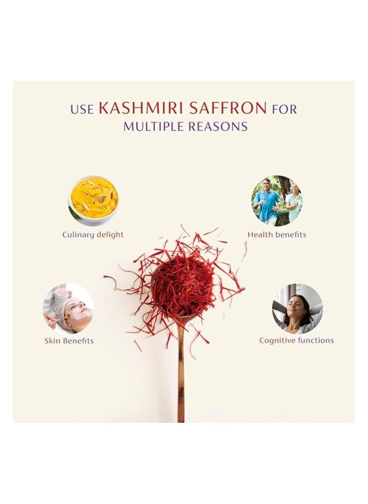 Herbal Max - Kashmiri Mongra Saffron Kesar, 1g, A+++ Grade, For Food, Cooking, Sweets Personal Use Natural Jaffran Leaves - Image 1