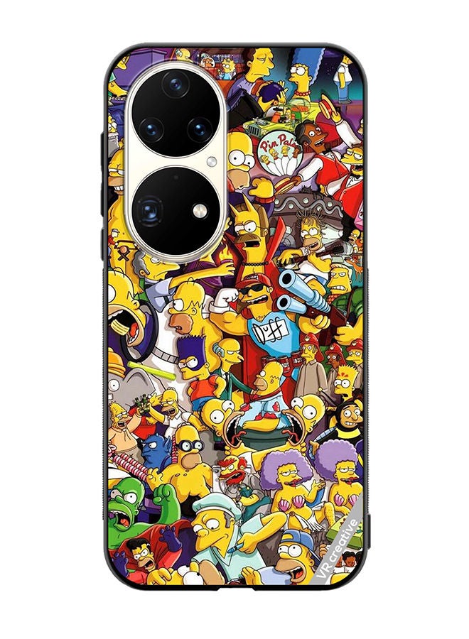 VR CREATIVE Protective Case Cover For Huawei P50 Pro Simpsons Design Multicolour - Image 1