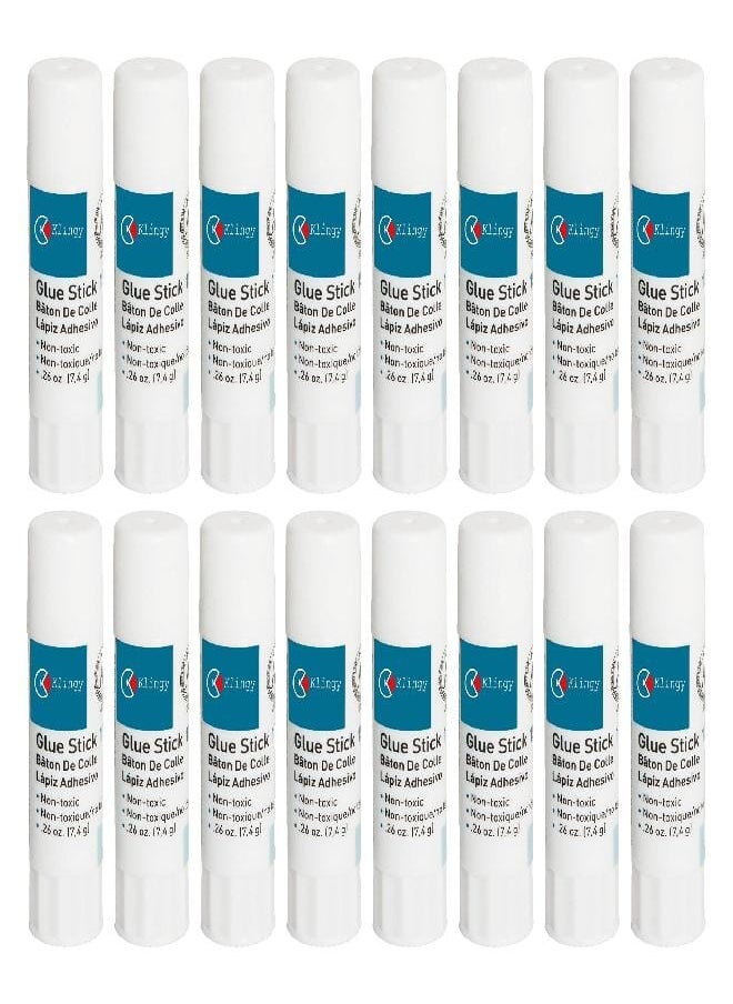 Klingy Glue Sticks, All Purpose Washable Mini Stick Glue - .26-oz Sticks - Non-Toxic - Great for Arts & Crafts, Office, School Projects and More - 18-Pack  - Image 1