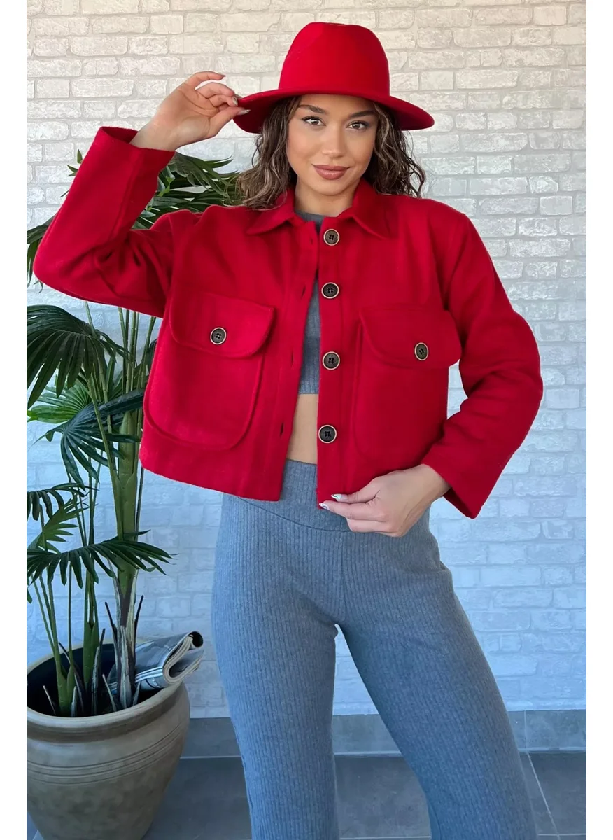 Gülseli Gulseli Double Pocket Crop Top Cashmere Coat