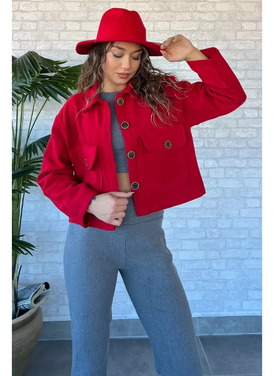 Gülseli Gulseli Double Pocket Crop Top Cashmere Coat