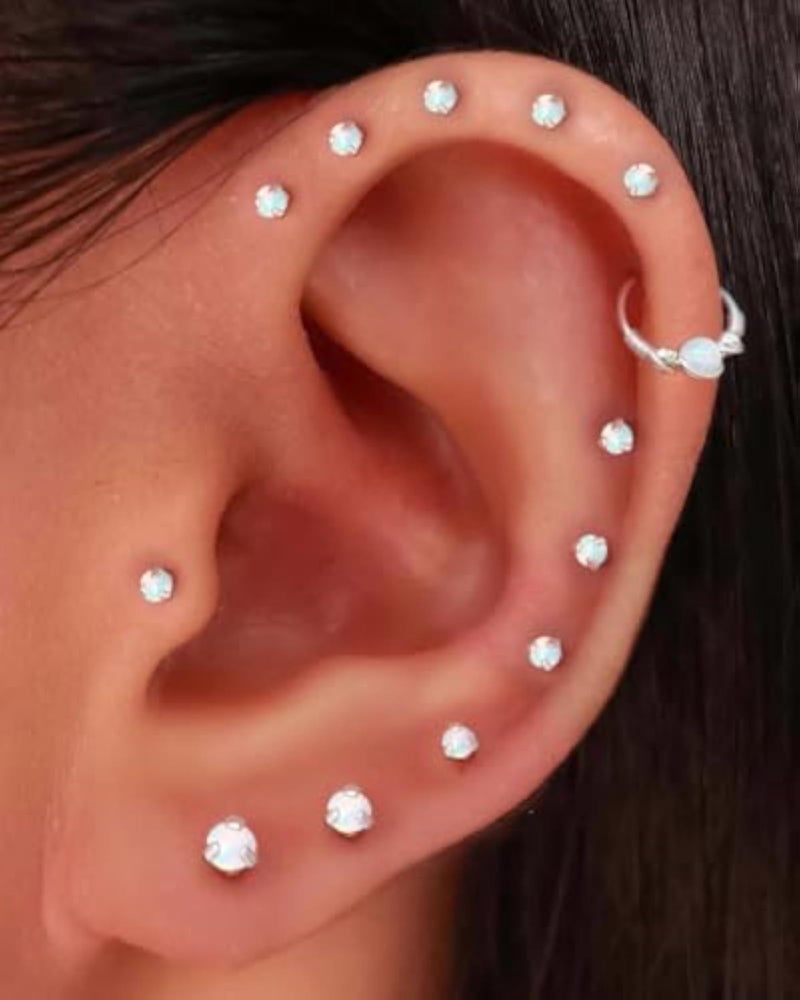 19pcs Piercing Kit Set for Safe and Precise Ear Piercings - Silver Gun Kit With Cubic Zirconia Stainless Steel Studs for Women - Image 3