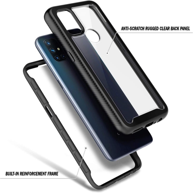 NZND for OnePlus Nord N10 5G Case with Built-in Screen Protector, [16FT Military Grade Drop Tested] Full-Body Protective Shockproof Rugged Bumper Case (Black) - Image 4
