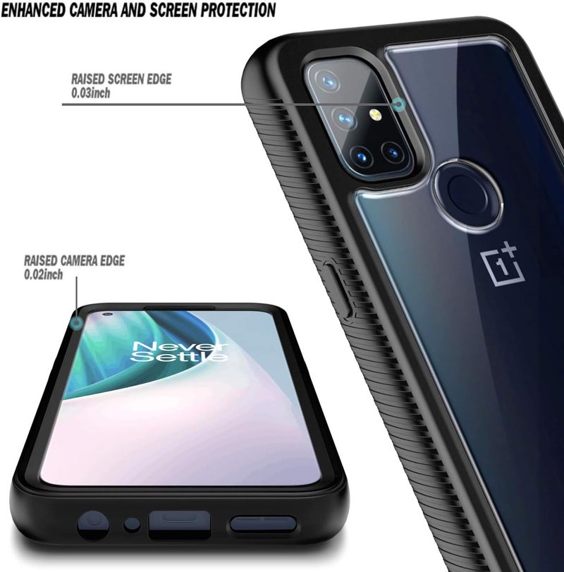 NZND for OnePlus Nord N10 5G Case with Built-in Screen Protector, [16FT Military Grade Drop Tested] Full-Body Protective Shockproof Rugged Bumper Case (Black) - Image 3