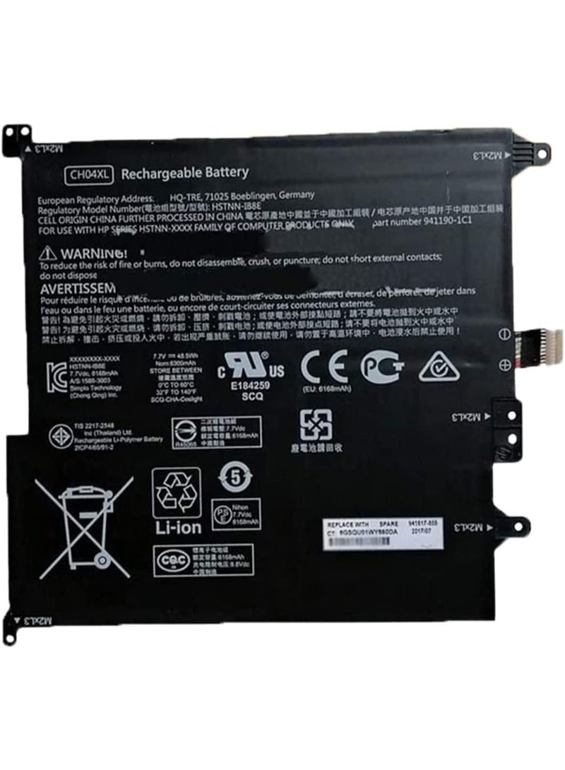 Terabyte 7.7V 48.5Wh 6300mAh CH04XL HSTNN-IB8E Battery Compatible for HP Chromebook X2 12-F000 12-F000NA 12-F000NF 12-F001NF 12-F002ND 12-F004NF 12-F014DX 12-F015NR Series - Image 1