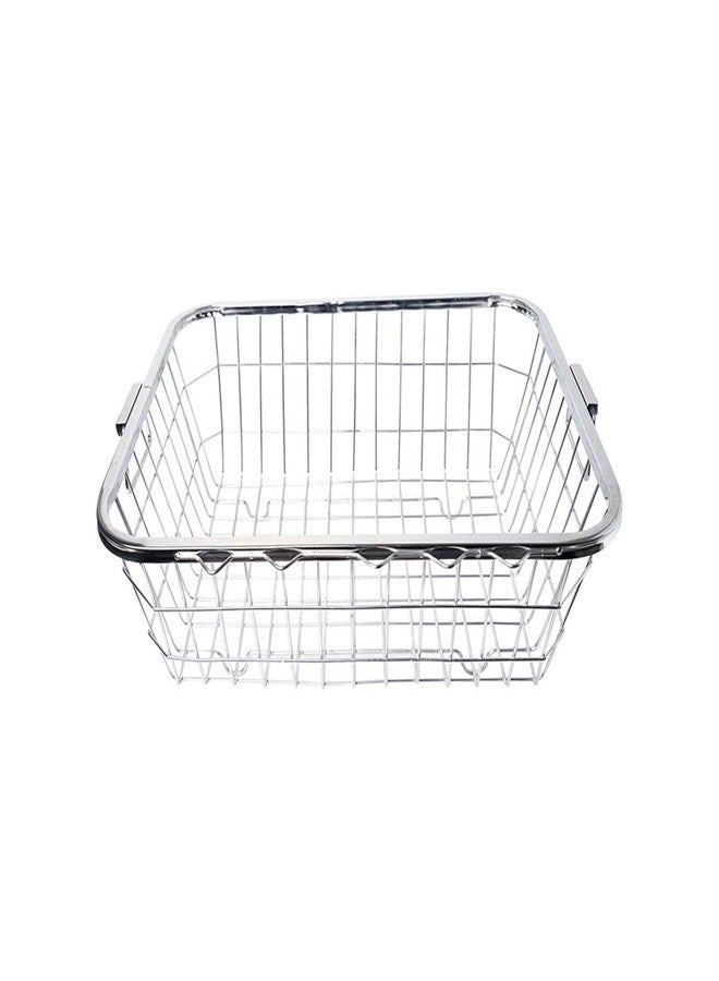 EMBASSY Pipe Kuda/Dish Drainer Rack/Utensils Holder, Rectangle, Small, 54x43x20.5 cms (LxBxH), Stainless Steel - Image 1