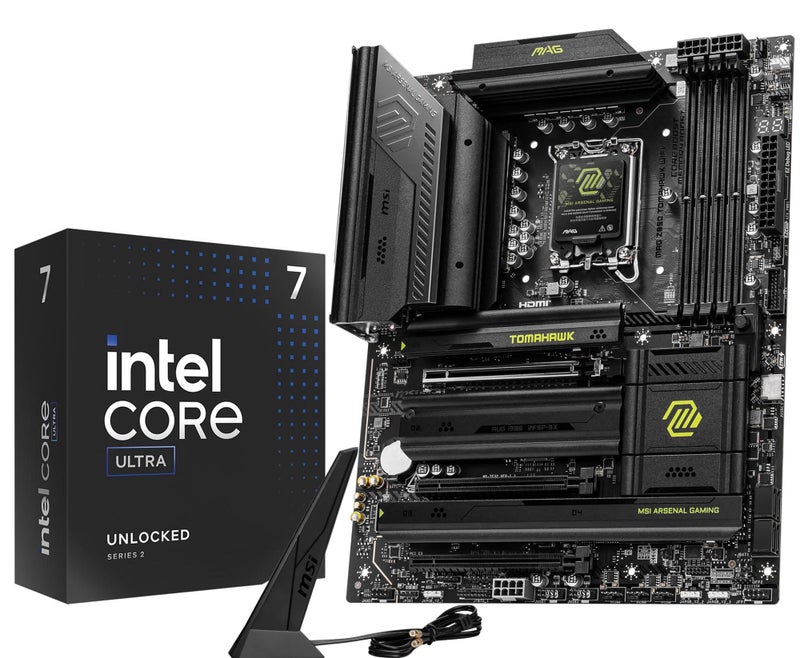 Micro Center CPU Motherboard Combo - Intel Core Ultra 7 265K 20-Cores Unlocked Desktop Processor with Msi MAG Z890 Tomahawk WiFi Gaming LGA 1851 ATX Motherboard - Image 1