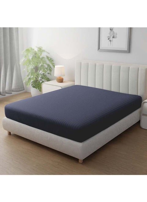 Hotel Linen Klub Stripe Microfiber  Dark Grey Fitted Sheet