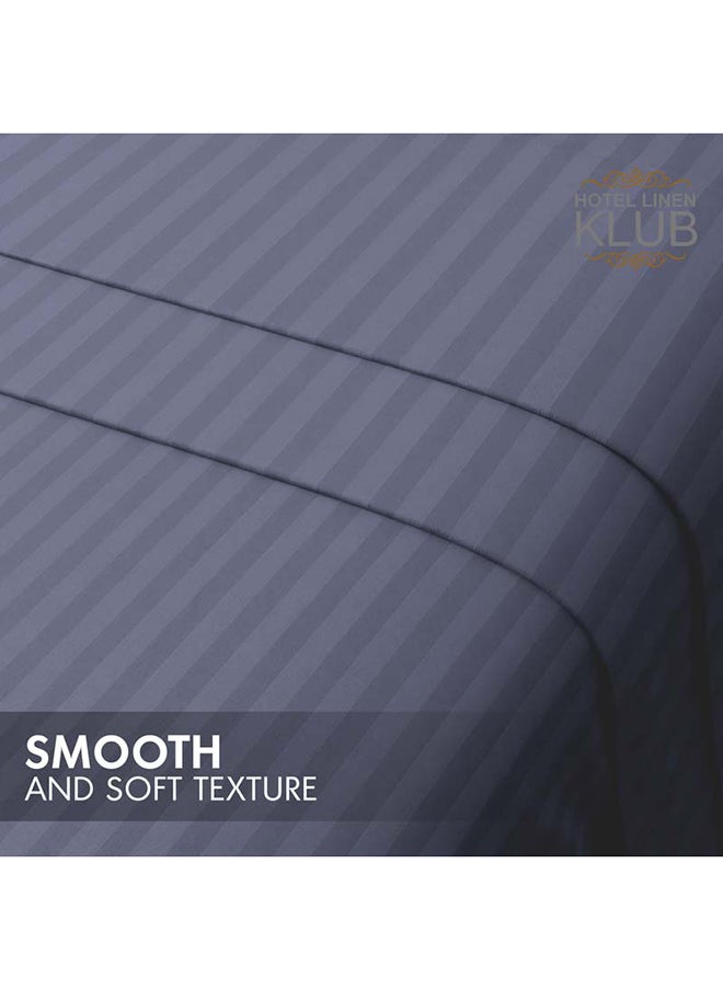 Hotel Linen Klub Hotel Linen Klub Stripe Microfiber  Dark Grey Fitted Sheet  - Image 5