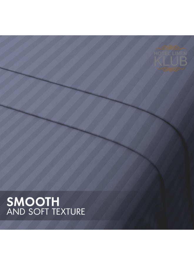 Hotel Linen Klub 1-Piece Microfiber Fitted Sheet Striped , Color Dark Grey, Design Soft Fabric Deep Pocket Elastic Edge Bed Linen, Availabe in Single, Double, Queen, King and Super King - Image 5