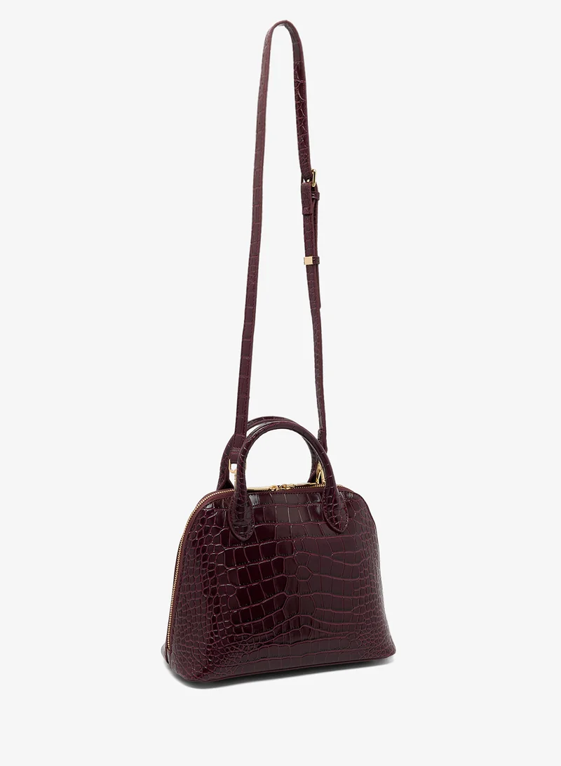 بي سي بي جي Croc-Embossed Dome Satchel Bag