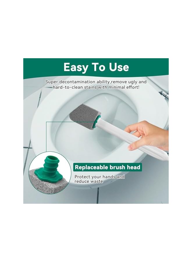 PROMASS Pumice Stone Toilet Cleaner with Long Handle, Pumice Toilet Scrubber Toilet Bowl Stain,Rust and Grease Stain Clean,Suitable for Toilet Bathroom Kitchen Sink BBQ, 1 Handle+5 Pumice Stones - Image 5