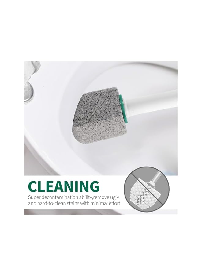 PROMASS Pumice Stone Toilet Cleaner with Long Handle, Pumice Toilet Scrubber Toilet Bowl Stain,Rust and Grease Stain Clean,Suitable for Toilet Bathroom Kitchen Sink BBQ, 1 Handle+5 Pumice Stones - Image 3