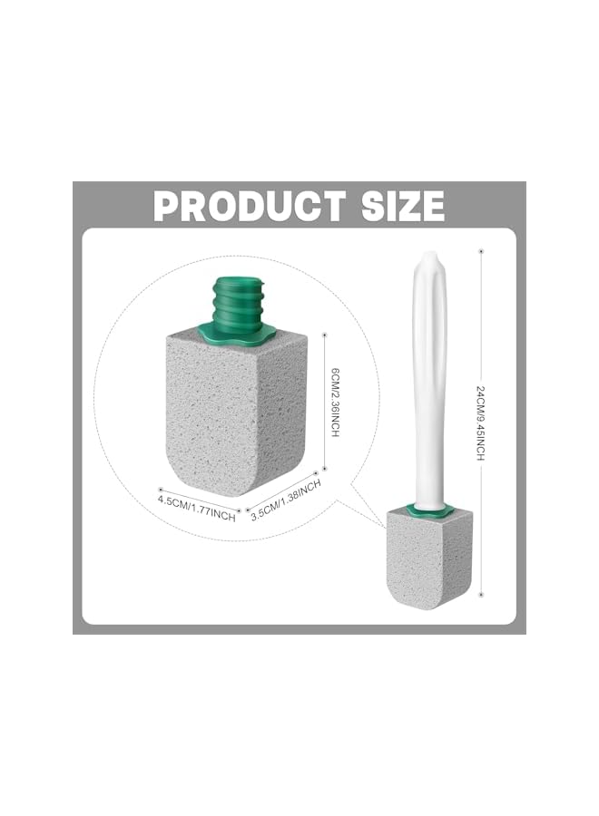 PROMASS Pumice Stone Toilet Cleaner with Long Handle, Pumice Toilet Scrubber Toilet Bowl Stain,Rust and Grease Stain Clean,Suitable for Toilet Bathroom Kitchen Sink BBQ, 1 Handle+5 Pumice Stones - Image 2