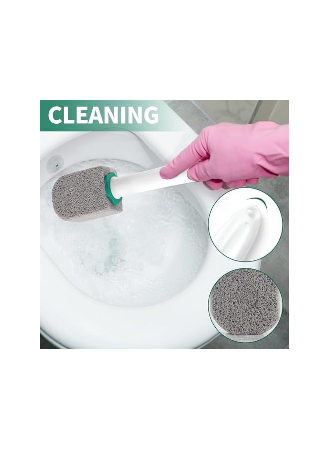 PROMASS Pumice Stone Toilet Cleaner with Long Handle, Pumice Toilet Scrubber Toilet Bowl Stain,Rust and Grease Stain Clean,Suitable for Toilet Bathroom Kitchen Sink BBQ, 1 Handle+5 Pumice Stones - Image 4