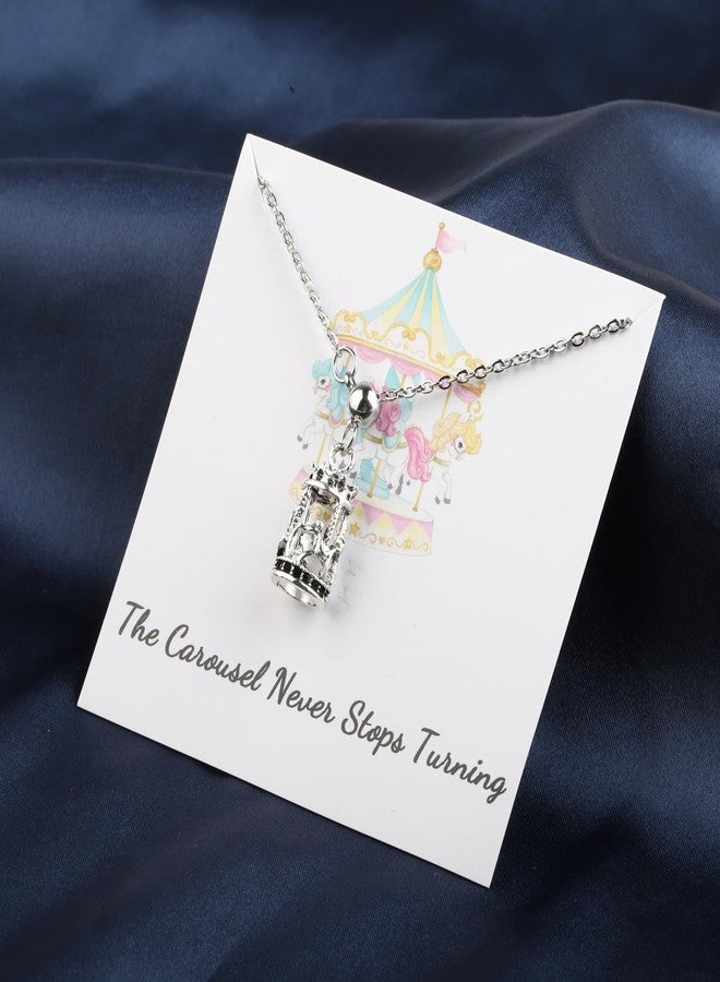 WUSUANED The Carousel Inspirational Necklace The Carousel Never Stops Turning Carousel Horse Jewelry Funny Inspirational Gift For Women - Image 3