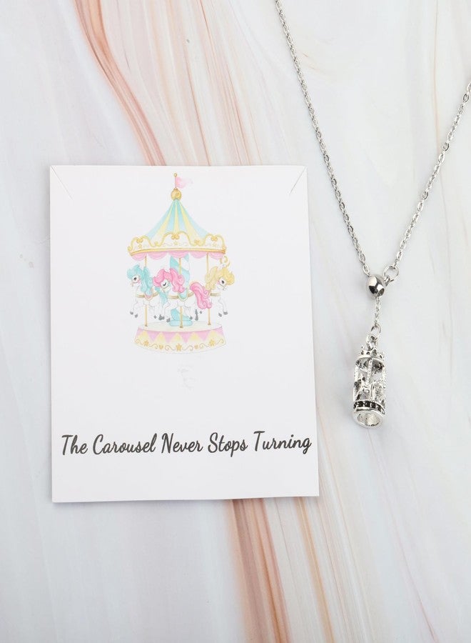 WUSUANED The Carousel Inspirational Necklace The Carousel Never Stops Turning Carousel Horse Jewelry Funny Inspirational Gift For Women - Image 2