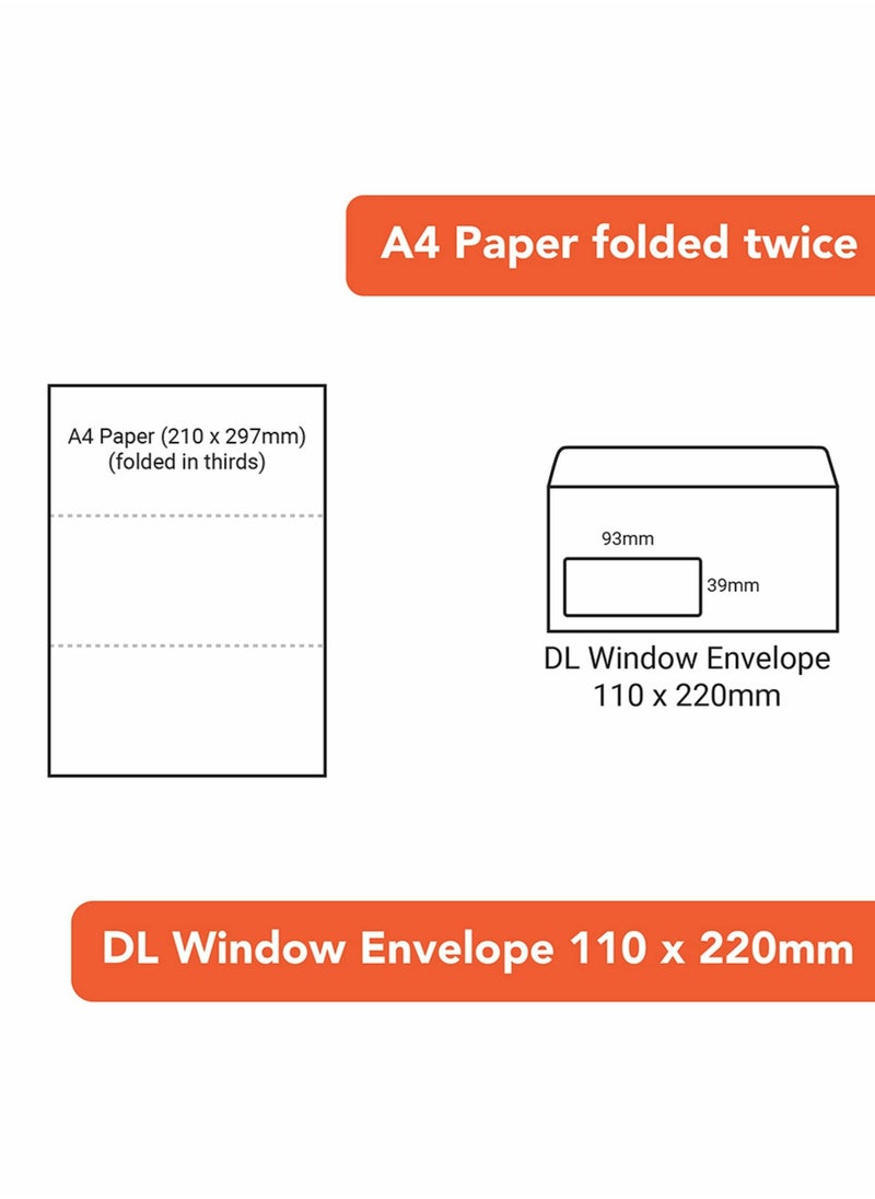 Y&D Security Tinted Self Seal Business Envelopes with Left Window, Peel And Closure 100 Pack, White  - Image 5