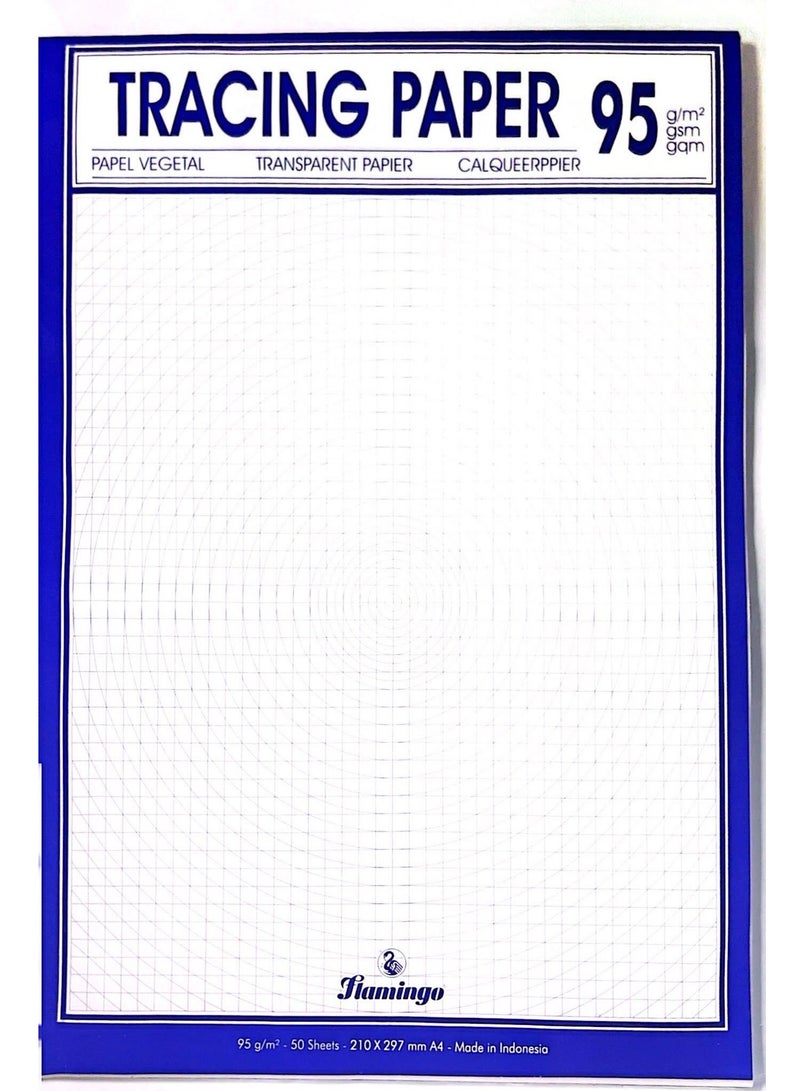 Flamingo A4 95gsm Tracing Paper Pad White - Image 1