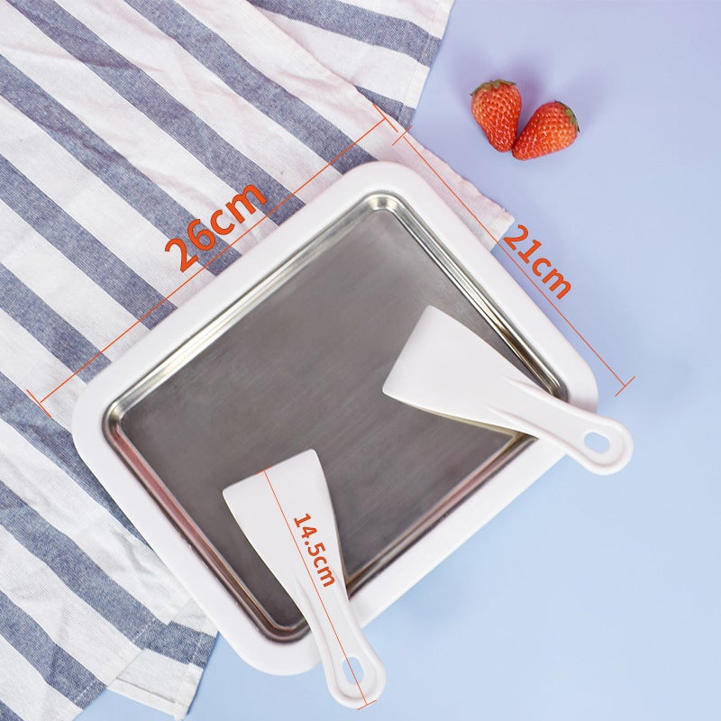 New Home Yogurt Maker Mini Summer Ice Cream Machine for Kids White large stainless steel plate-size 26*21 * 3.2cm 