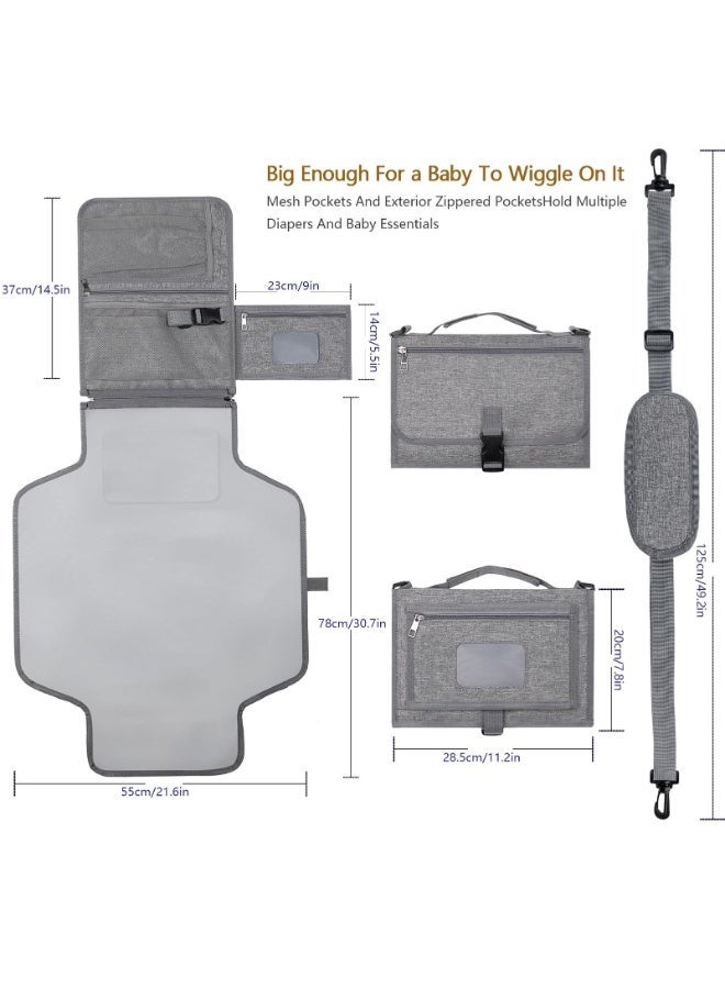 KYDTSYK Portable Nappy Changing Mats with Wipes Pocket Travel Baby Changing Pads with Head Cushion for Infants Waterproof Diaper Changing Pads Newborn Essentials - Image 3