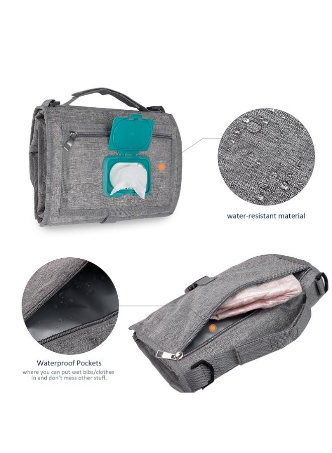 KYDTSYK Portable Nappy Changing Mats with Wipes Pocket Travel Baby Changing Pads with Head Cushion for Infants Waterproof Diaper Changing Pads Newborn Essentials - Image 5
