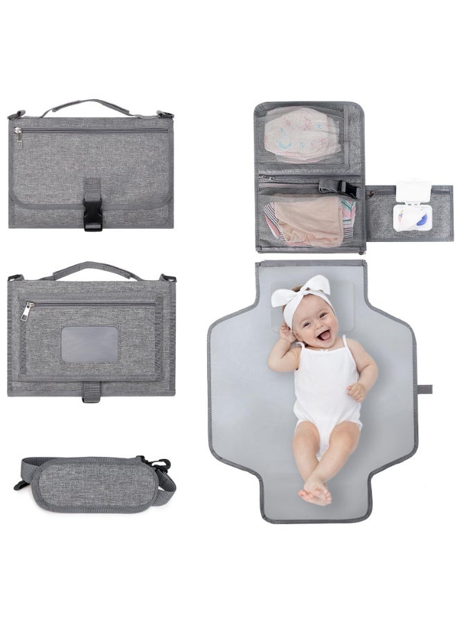 KYDTSYK Portable Nappy Changing Mats with Wipes Pocket Travel Baby Changing Pads with Head Cushion for Infants Waterproof Diaper Changing Pads Newborn Essentials - Image 2