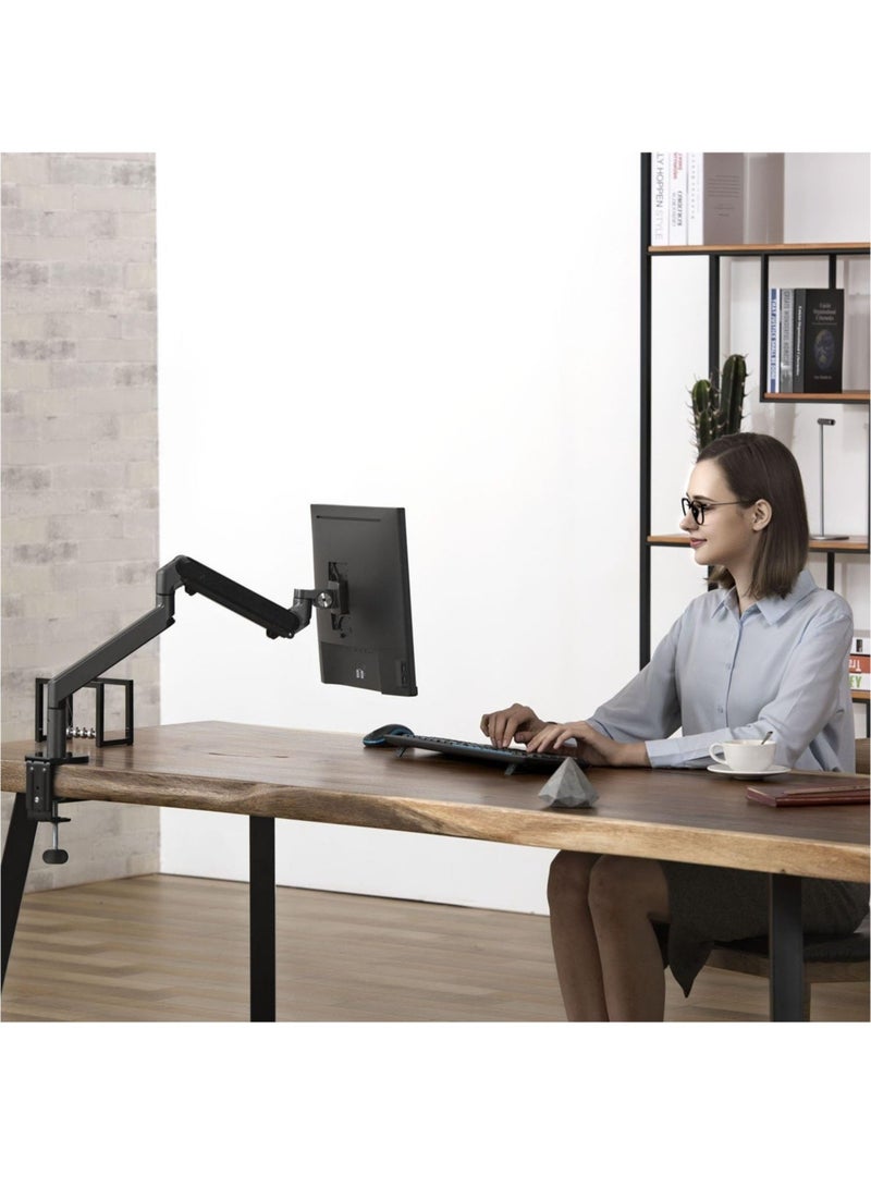 Single Gas Spring LCD Arm Desk VESA Bracket & Monitor Arm Stand for 10"-30" Screens: Tilt up 90° /down 85°, Swivel left/right 180°, 360° Rotation - Image 5