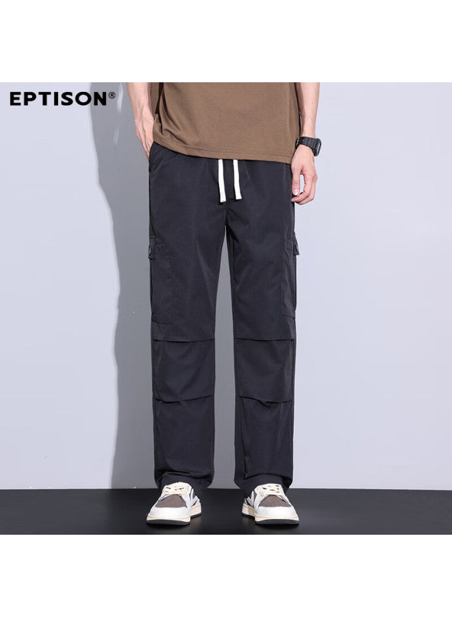 EPTISON Yipintiancheng Men's Casual Pants, Autumn Thin Style Trousers, Drawstring Straight-leg Sports Cargo Casual Pants For Me - Image 1
