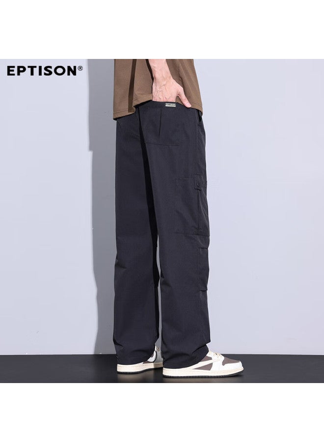 EPTISON Yipintiancheng Men's Casual Pants, Autumn Thin Style Trousers, Drawstring Straight-leg Sports Cargo Casual Pants For Me - Image 4