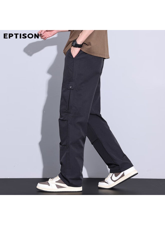 EPTISON Yipintiancheng Men's Casual Pants, Autumn Thin Style Trousers, Drawstring Straight-leg Sports Cargo Casual Pants For Me - Image 3