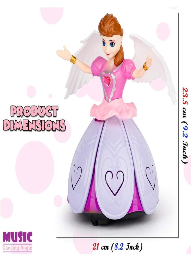 PCN TECHNOLOGY PCN Musical Dancing Girl Doll Activity Play Center Toy 360 Degree Rotating with Flashing Lights and Bump n Go Action Toys for Kids (Pack of 1) Pink Colour (C- Dancing Musical Princess) - Image 4