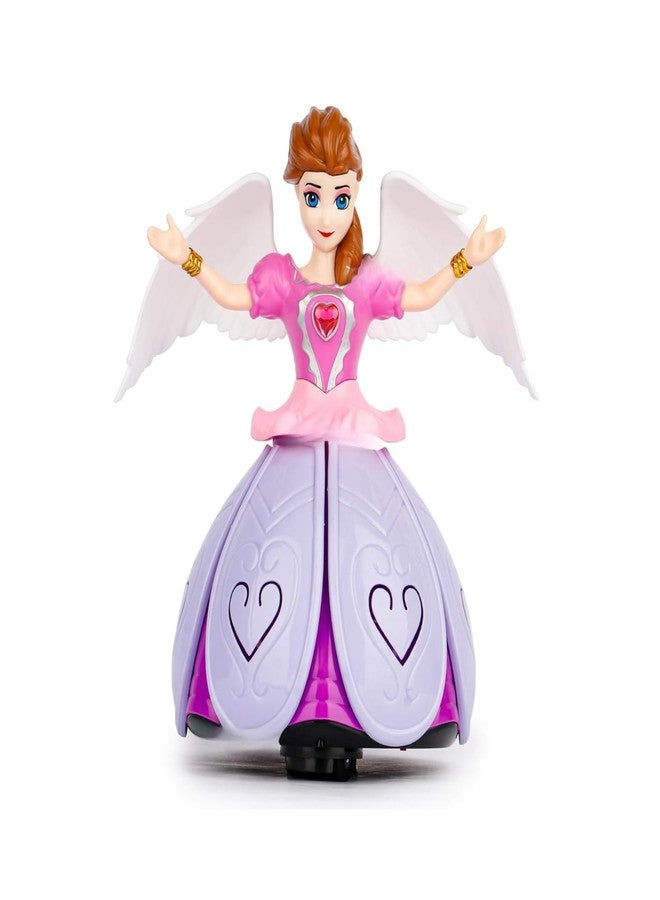 PCN TECHNOLOGY PCN Musical Dancing Girl Doll Activity Play Center Toy 360 Degree Rotating with Flashing Lights and Bump n Go Action Toys for Kids (Pack of 1) Pink Colour (C- Dancing Musical Princess) - Image 2