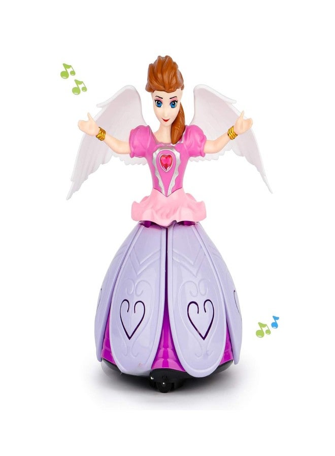 PCN TECHNOLOGY PCN Musical Dancing Girl Doll Activity Play Center Toy 360 Degree Rotating with Flashing Lights and Bump n Go Action Toys for Kids (Pack of 1) Pink Colour (C- Dancing Musical Princess) - Image 1