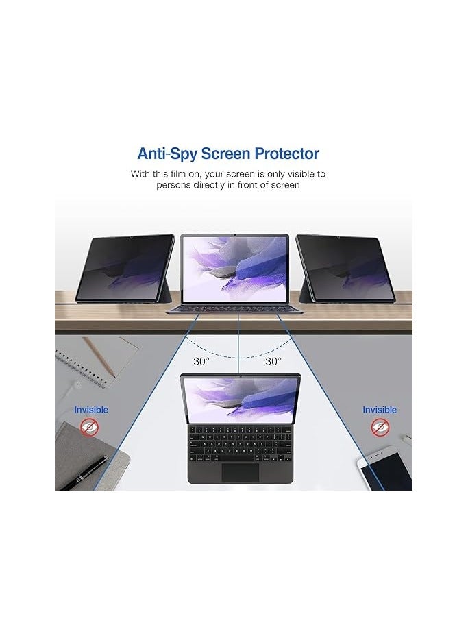 Privacy Screen Protector Compatible with Samsung Galaxy Tab S10 Plus/Tab S10+ 12.4 inch (2024), Anti-Spy Tempered Glass Screen Film Guard - Image 3