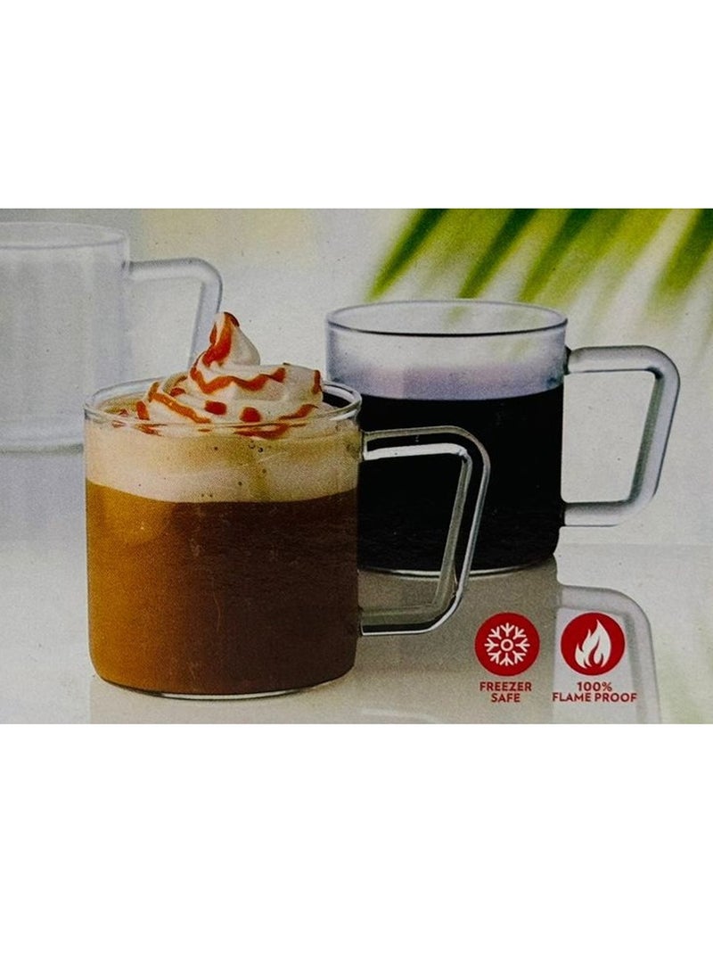 BOROSIL Classic  Mezzo Mugs Set Of 2 - 400Ml Clear - Image 2