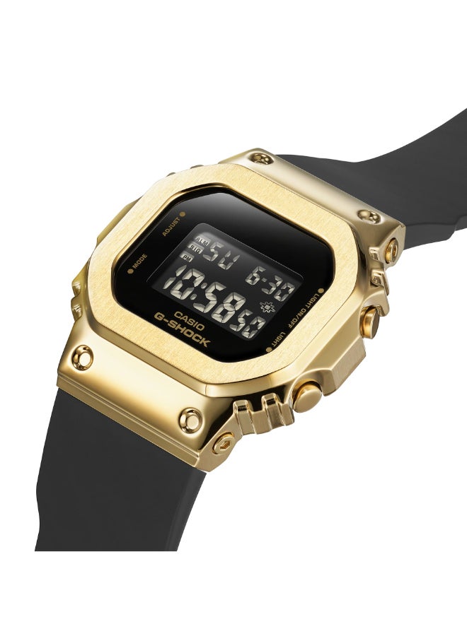 CASIO Women Watch G-Shock Square Digital Black Dial Gold Ion Plated Bezel Resin Band Gm-S5600Gb-1Dr - Image 3