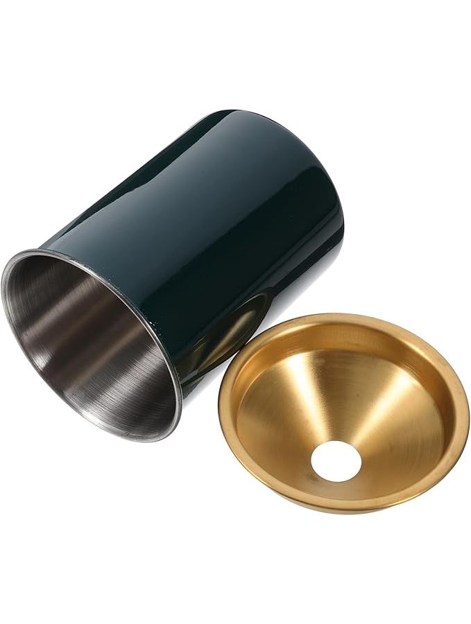 Green Ashtray With Easy Open Funnel Lid For Ash Container - Image 1