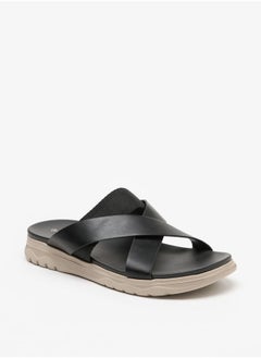 Le Confort Men Solid Criss Cross Strap Sandals  - Image 1
