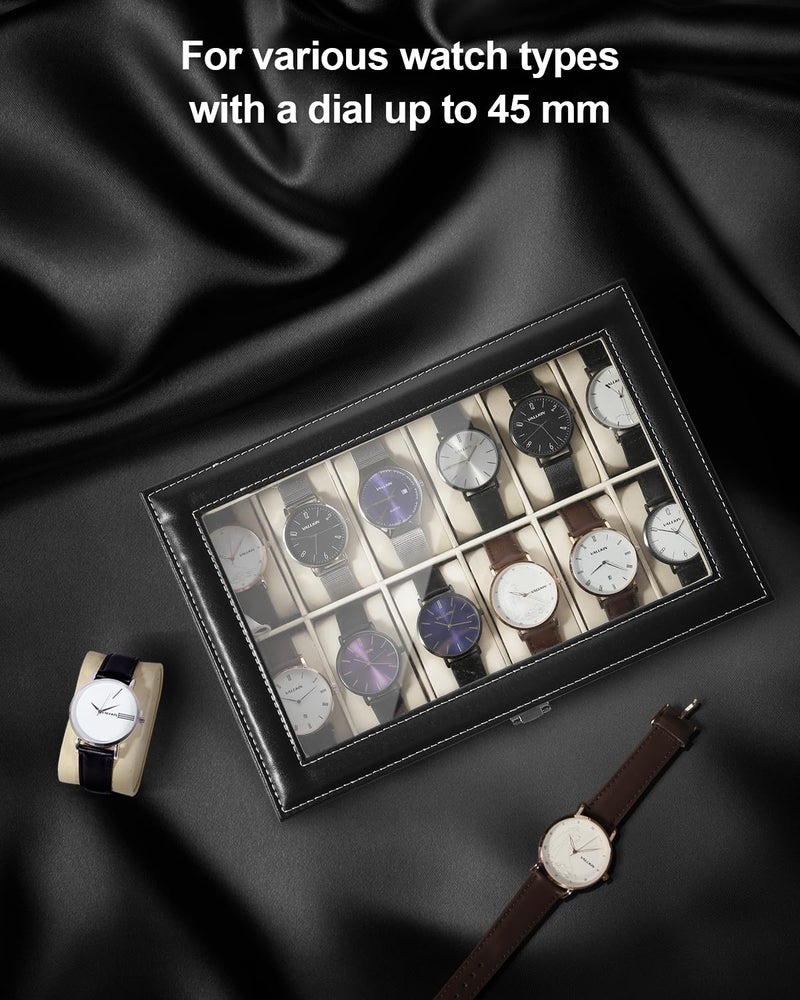 Uten 12 Watch Display Storage Box Jewelry Collection Case Organiser Holder - Image 5
