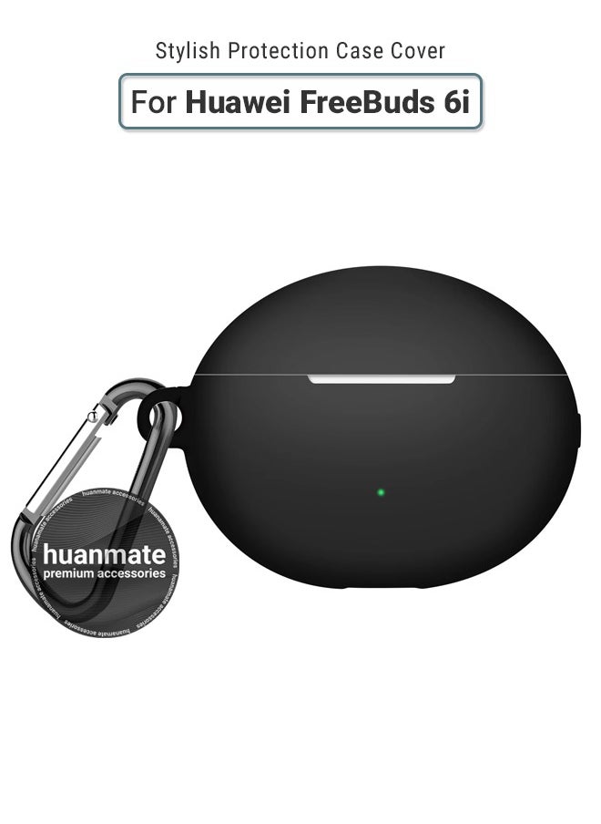 huanmate Huawei FreeBuds 6i Silicone Case Cover - Black - Made with Soft Silicone, Lightweight & Durable - Stylish Design, Accurate Cut-outs, Easy Installation & Removal  - Image 1
